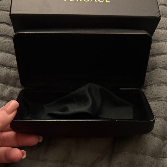 Versace Black Square Women's Sunglasses with Dark Lenses - Picture 5 of 10